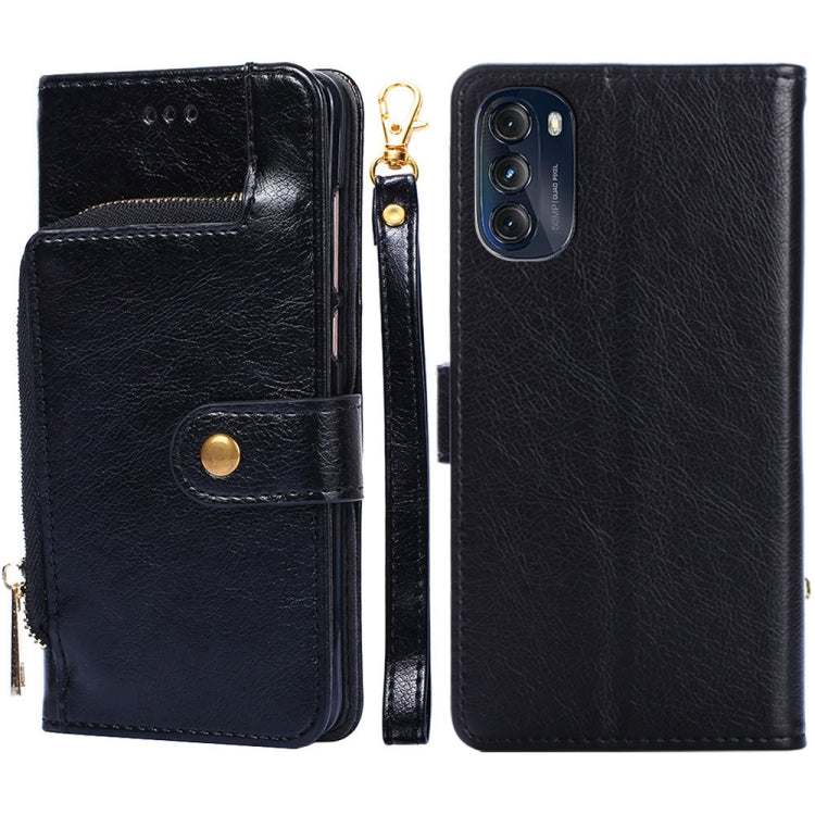 For Motorola Moto G 5G 2022 Zipper Bag PU + TPU Horizontal Flip Leather Case