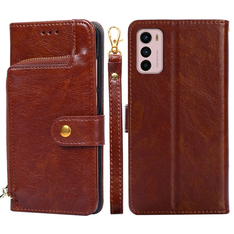 For Motorola Moto G42 4G Zipper Bag PU + TPU Horizontal Flip Leather Case