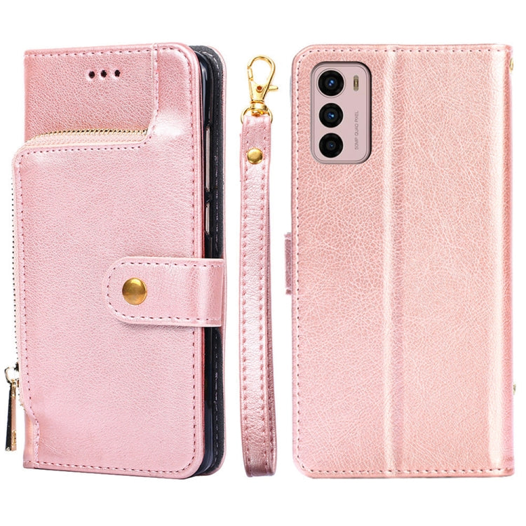For Motorola Moto G42 4G Zipper Bag PU + TPU Horizontal Flip Leather Case
