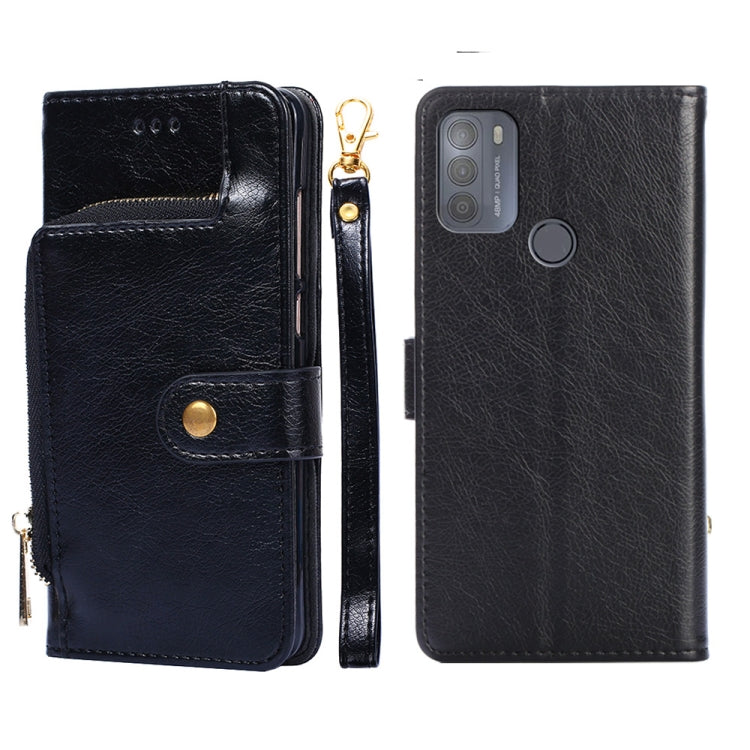 For Motorola Moto G50 Zipper Bag PU + TPU Horizontal Flip Leather Case