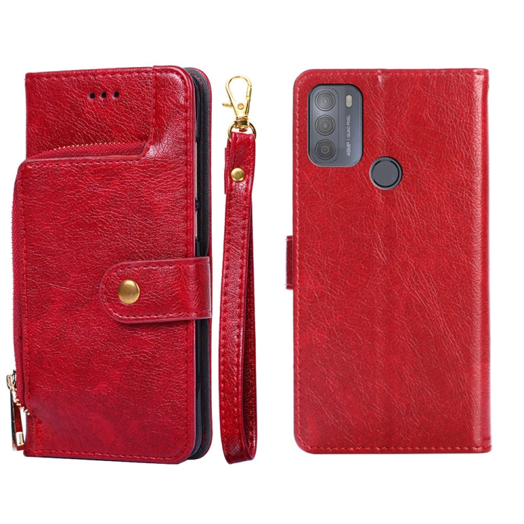For Motorola Moto G50 Zipper Bag PU + TPU Horizontal Flip Leather Case