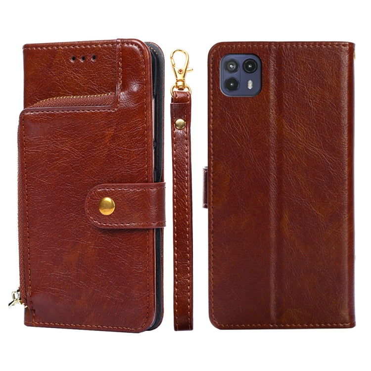 For Motorola Moto G50 5G Zipper Bag PU + TPU Horizontal Flip Leather Case