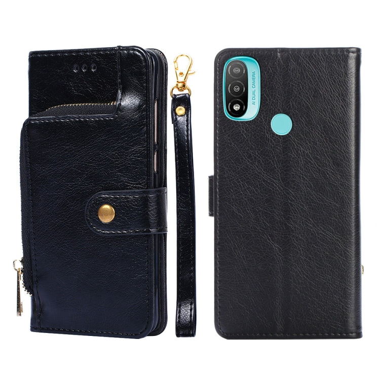 For Motorola Moto E20 Zipper Bag PU + TPU Horizontal Flip Leather Case
