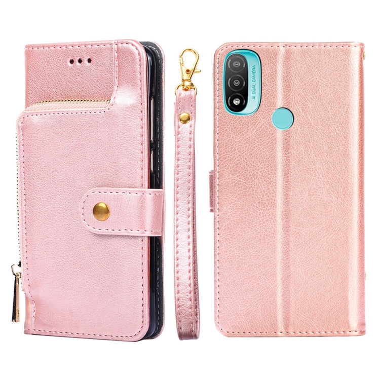 For Motorola Moto E20 Zipper Bag PU + TPU Horizontal Flip Leather Case
