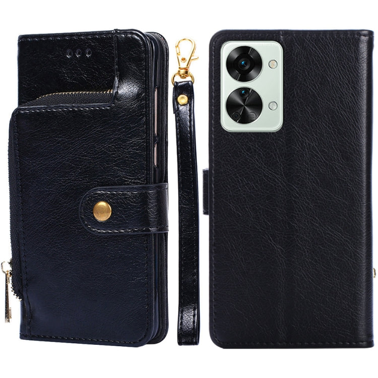 For OnePlus Nord 2T Zipper Bag PU + TPU Horizontal Flip Leather Case