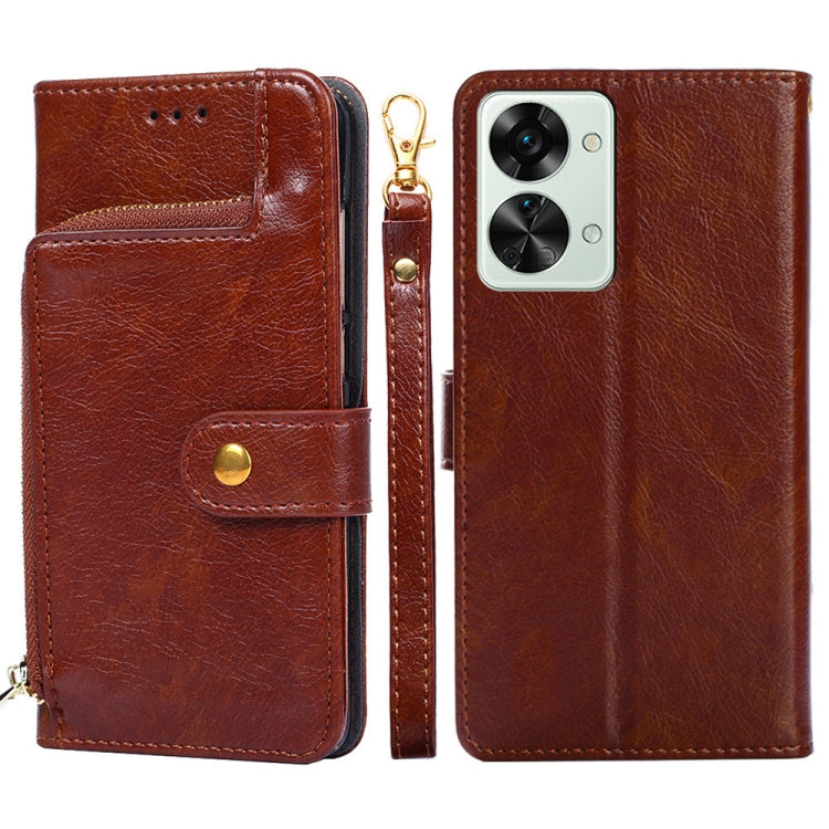For OnePlus Nord 2T Zipper Bag PU + TPU Horizontal Flip Leather Case