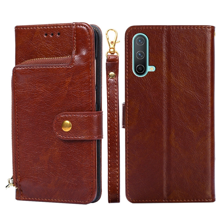 For OnePlus Nord CE 5G Zipper Bag PU + TPU Horizontal Flip Leather Case