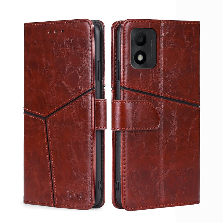 For TCL 303 Geometric Stitching Horizontal Flip Leather Phone Case