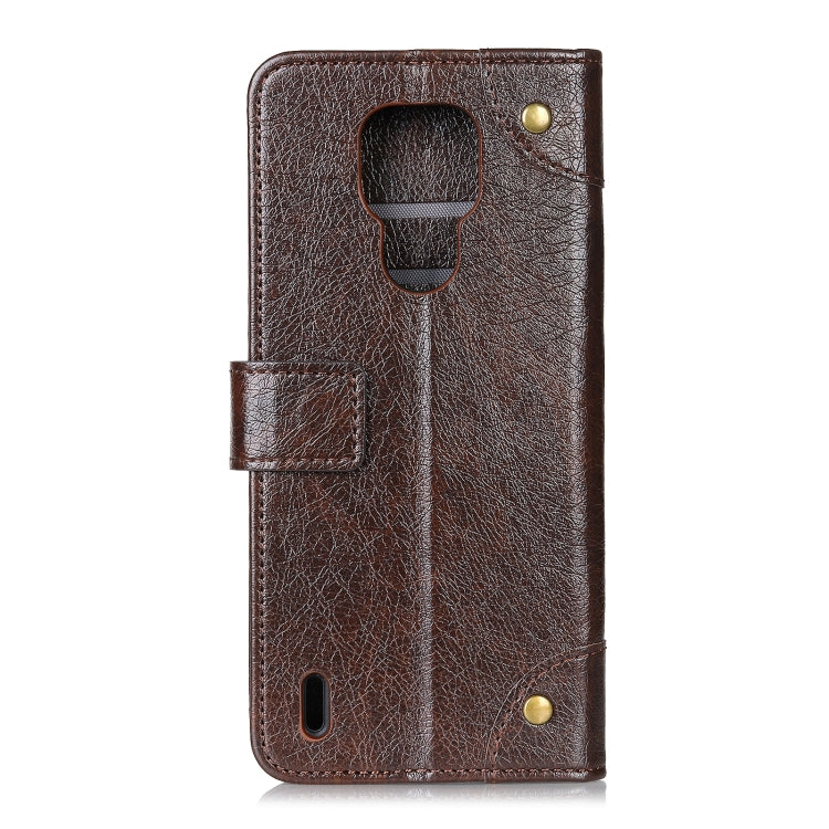 For Motorola E7 Copper Buckle Nappa Texture Horizontal Flip Leather Case with Holder & Card Slots & Wallet