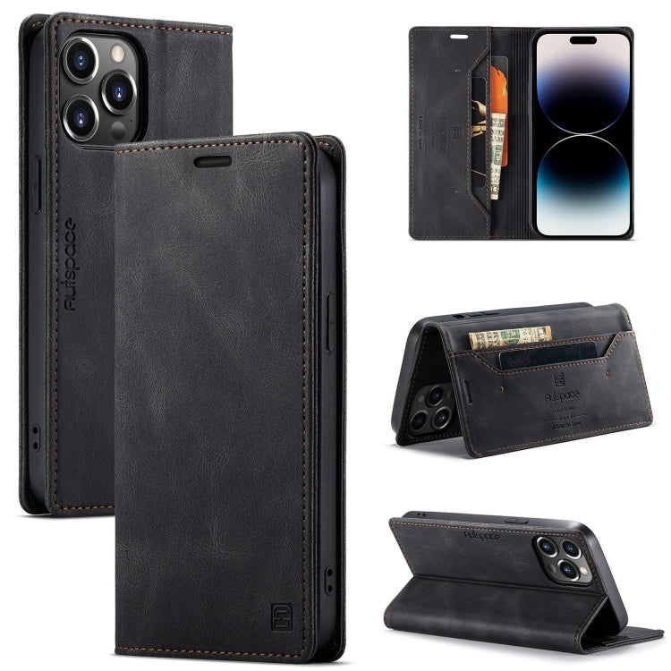 For iPhone 14 Pro Max AutSpace A01 Retro Skin-feel Crazy Horse Leather Phone Case