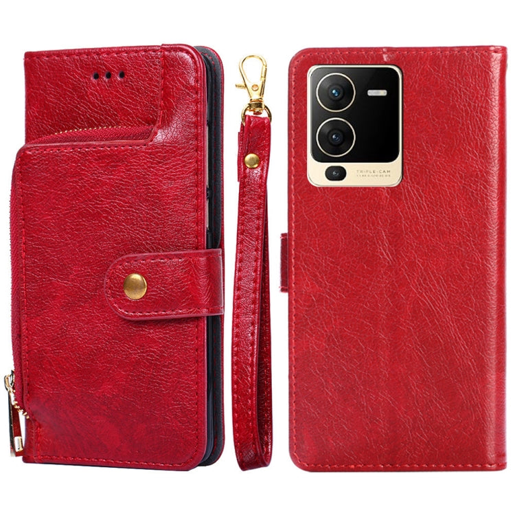 For vivo S15 5G Zipper Bag PU + TPU Horizontal Flip Leather Phone Case