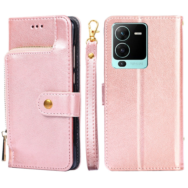 For vivo S15 Pro 5G Zipper Bag PU + TPU Horizontal Flip Leather Phone Case
