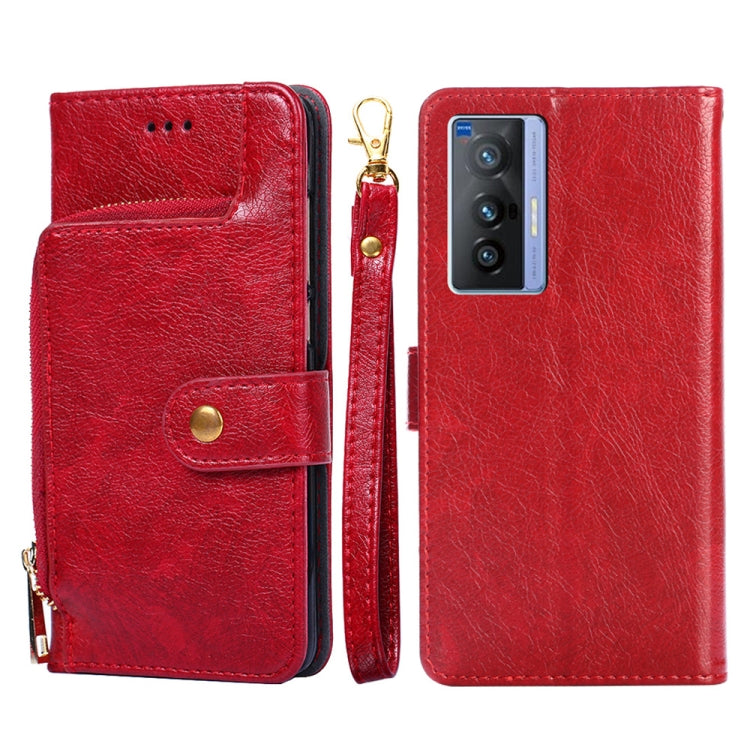 For vivo X70 Zipper Bag PU + TPU Horizontal Flip Leather Phone Case