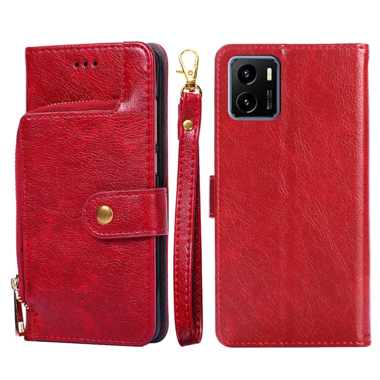 For vivo Y15s Global Version Zipper Bag PU + TPU Horizontal Flip Leather Phone Case