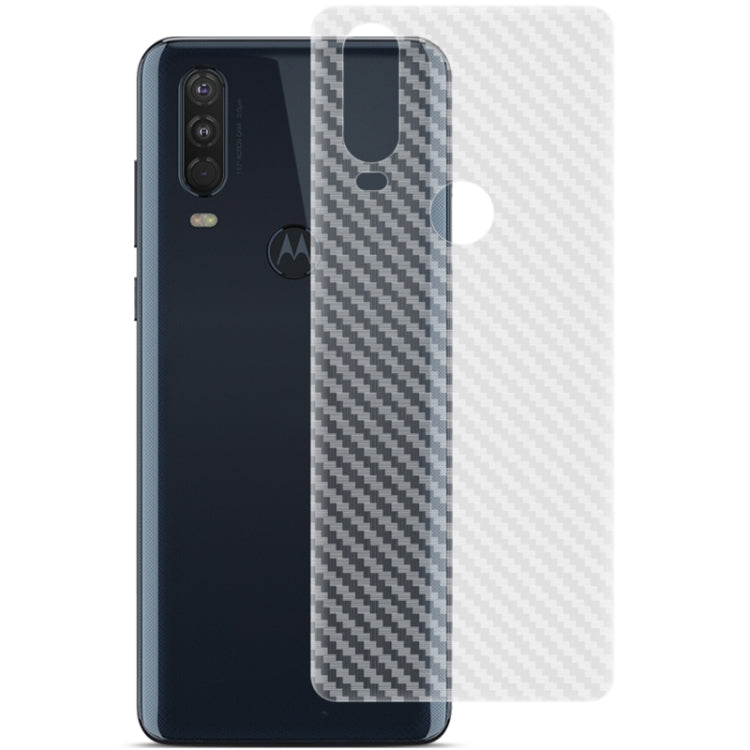 For Motorola Moto P40 Power / One Action IMAK PVC Carbon Fiber Texture Translucent Feel Back Film