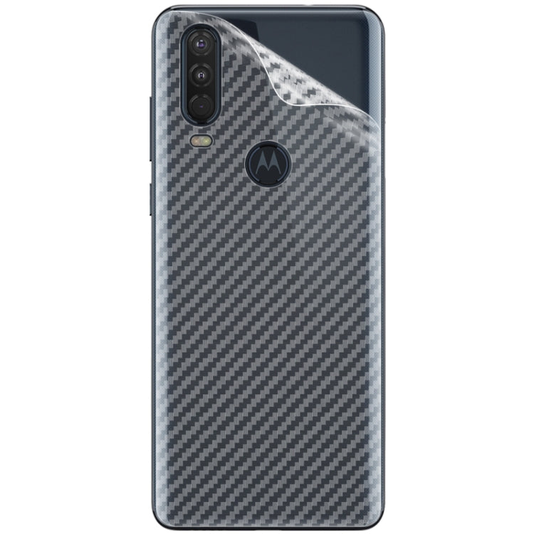 For Motorola Moto P40 Power / One Action IMAK PVC Carbon Fiber Texture Translucent Feel Back Film