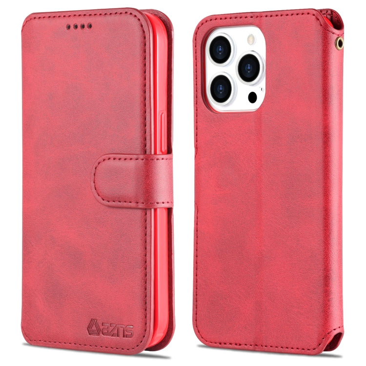 For iPhone 14 Pro Max AZNS Calf Texture Flip Leather Phone Case