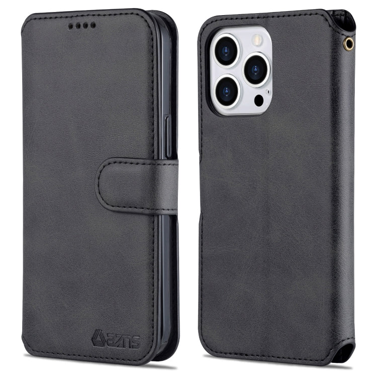 For iPhone 14 Pro Max AZNS Calf Texture Flip Leather Phone Case
