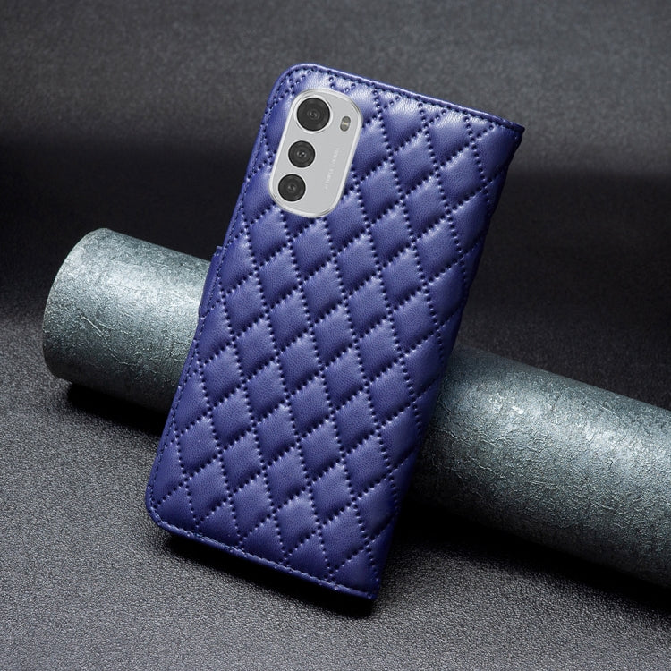 For Motorola Moto E32 4G Diamond Lattice Wallet Leather Flip Phone Case