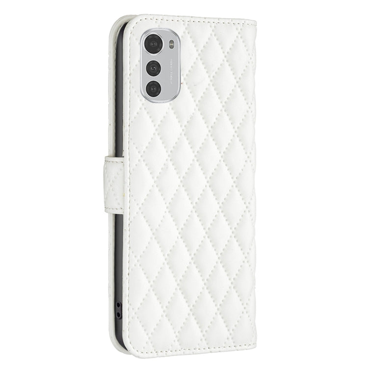 For Motorola Moto E32 4G Diamond Lattice Wallet Leather Flip Phone Case