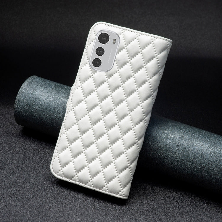 For Motorola Moto E32 4G Diamond Lattice Wallet Leather Flip Phone Case