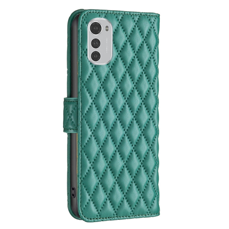 For Motorola Moto E32 4G Diamond Lattice Wallet Leather Flip Phone Case