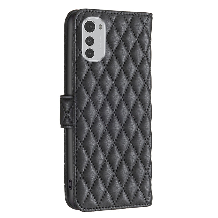For Motorola Moto E32 4G Diamond Lattice Wallet Leather Flip Phone Case