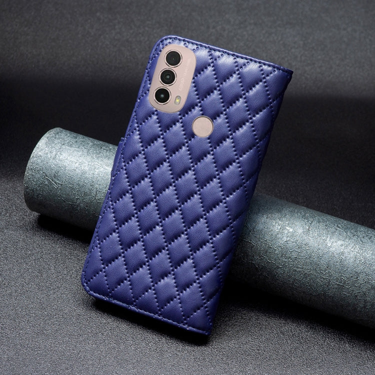 For Motorola Moto E40 / E30 Diamond Lattice Wallet Leather Flip Phone Case