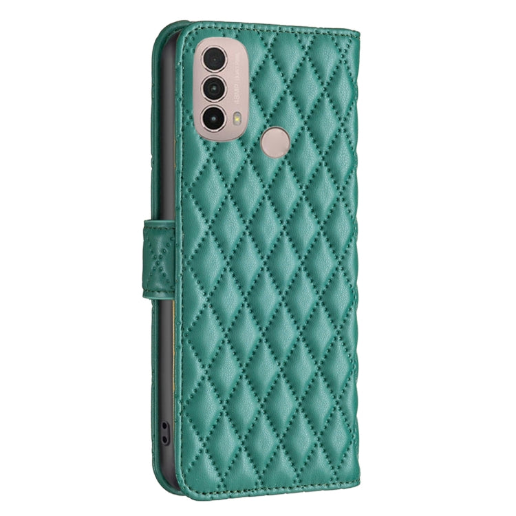 For Motorola Moto E40 / E30 Diamond Lattice Wallet Leather Flip Phone Case
