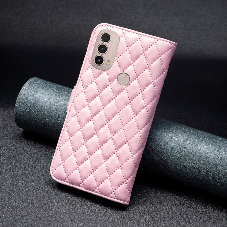 For Motorola Moto E40 / E30 Diamond Lattice Wallet Leather Flip Phone Case