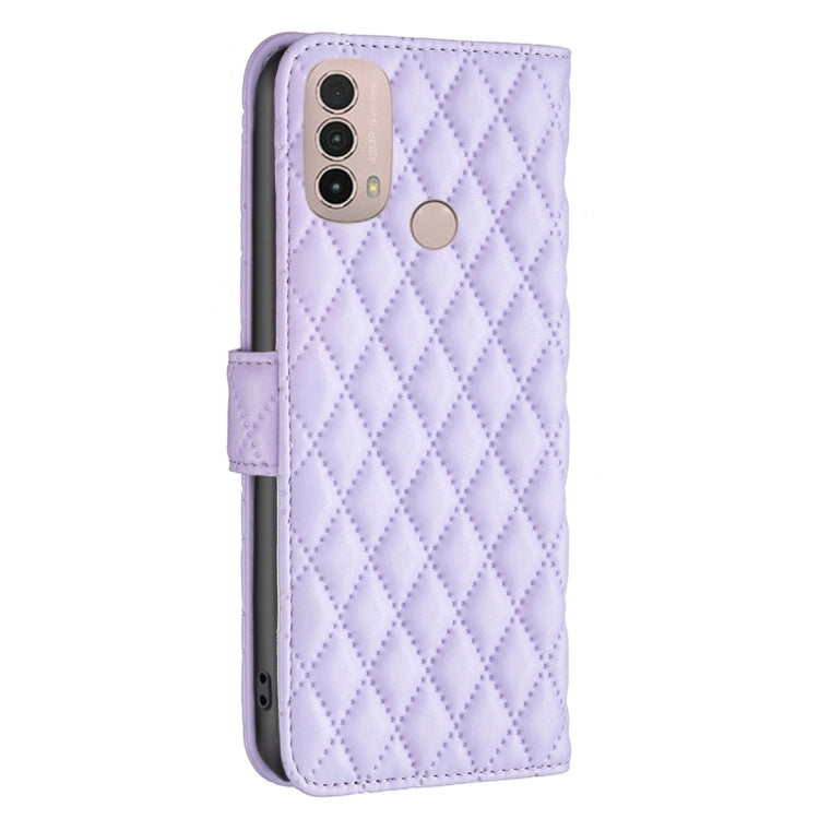 For Motorola Moto E40 / E30 Diamond Lattice Wallet Leather Flip Phone Case