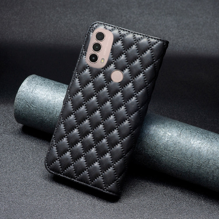 For Motorola Moto E40 / E30 Diamond Lattice Wallet Leather Flip Phone Case