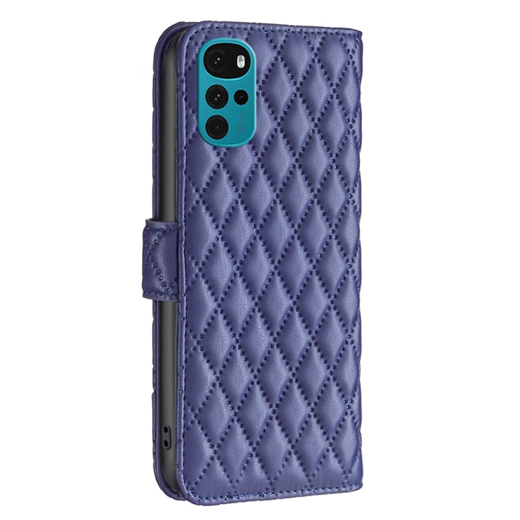 For Motorola Moto G22 Diamond Lattice Wallet Leather Flip Phone Case