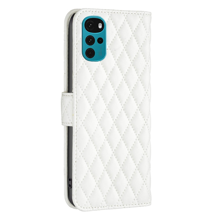 For Motorola Moto G22 Diamond Lattice Wallet Leather Flip Phone Case