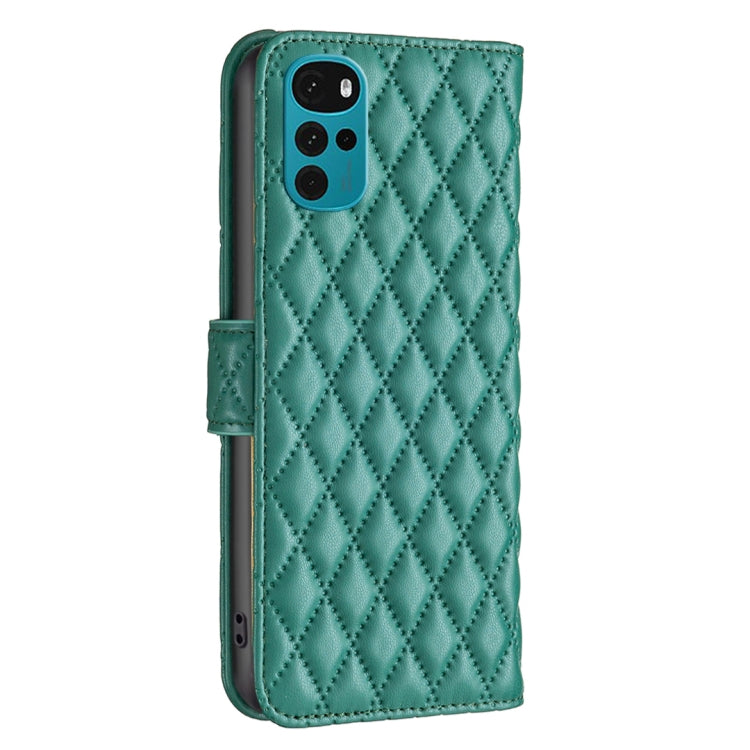 For Motorola Moto G22 Diamond Lattice Wallet Leather Flip Phone Case