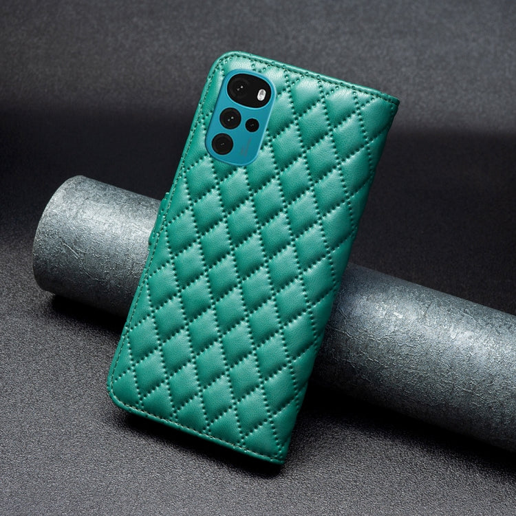 For Motorola Moto G22 Diamond Lattice Wallet Leather Flip Phone Case