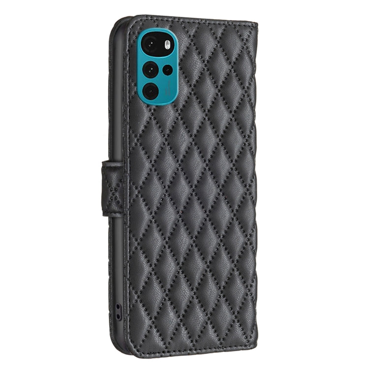 For Motorola Moto G22 Diamond Lattice Wallet Leather Flip Phone Case
