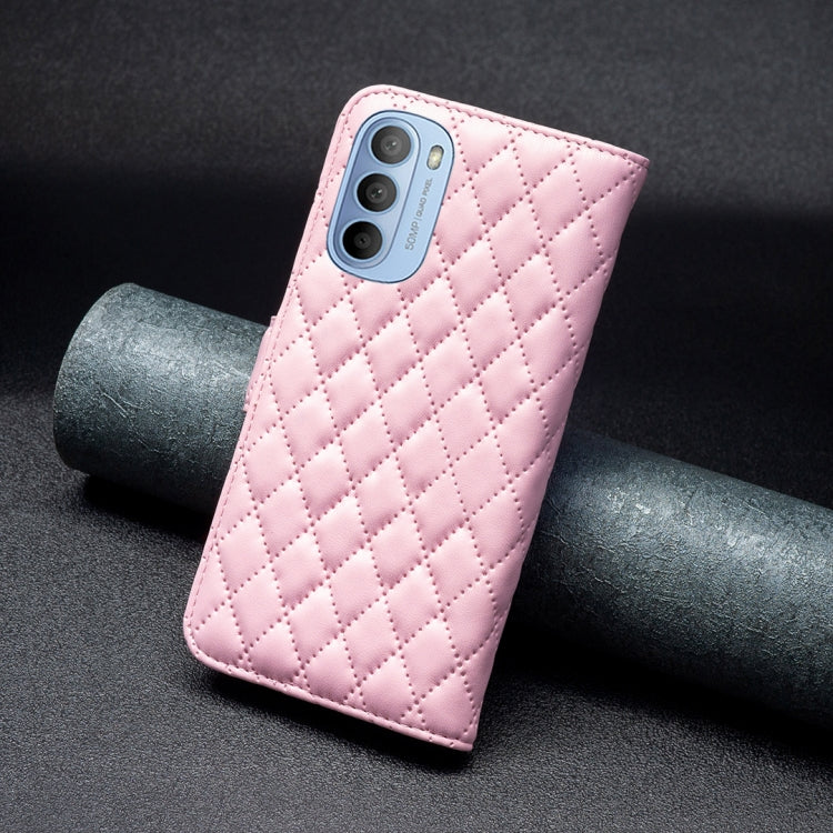 For Motorola Moto G31 / G41 Diamond Lattice Wallet Leather Flip Phone Case