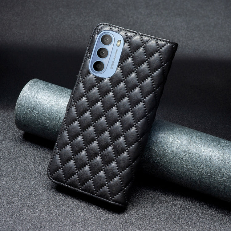 For Motorola Moto G31 / G41 Diamond Lattice Wallet Leather Flip Phone Case