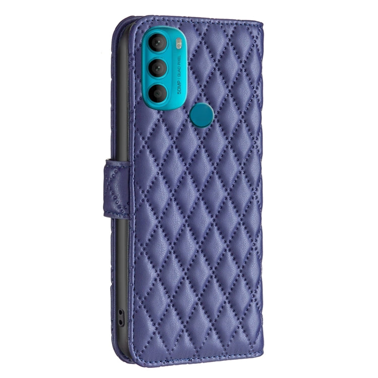 For Motorola Moto G71 5G Diamond Lattice Wallet Leather Flip Phone Case
