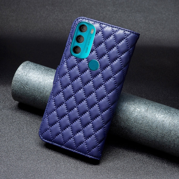 For Motorola Moto G71 5G Diamond Lattice Wallet Leather Flip Phone Case