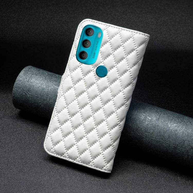 For Motorola Moto G71 5G Diamond Lattice Wallet Leather Flip Phone Case