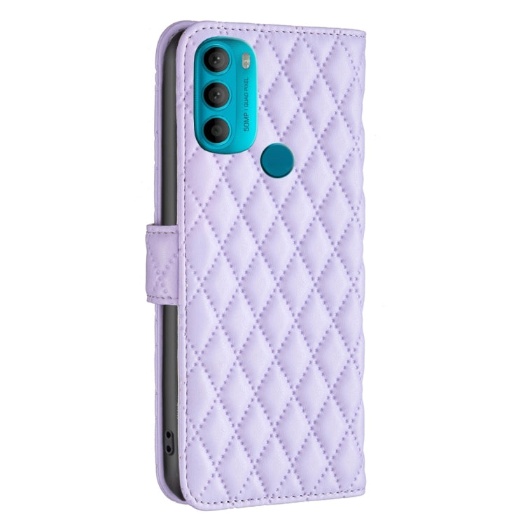 For Motorola Moto G71 5G Diamond Lattice Wallet Leather Flip Phone Case