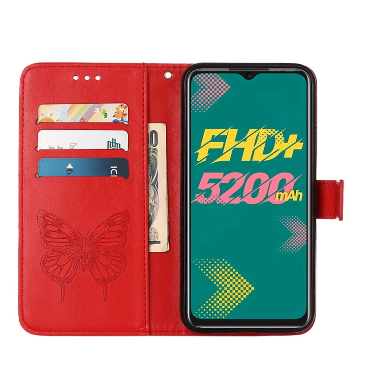 For Infinix Hot 11 Embossed Butterfly Leather Phone Case