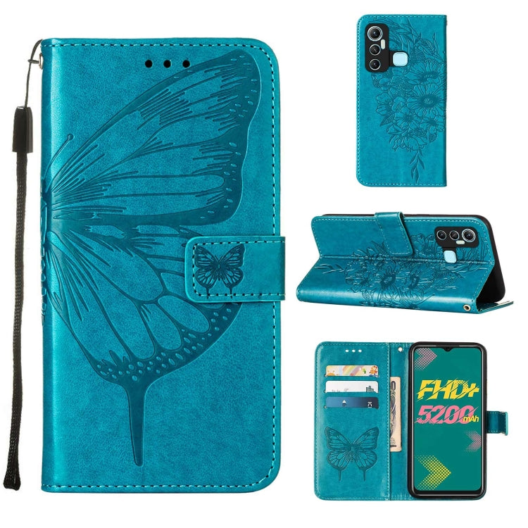 For Infinix Hot 11 Embossed Butterfly Leather Phone Case