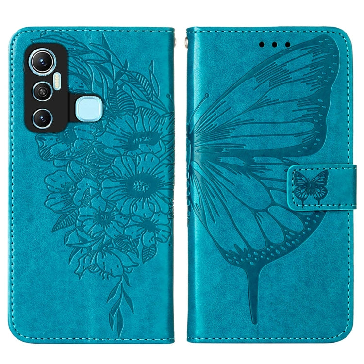 For Infinix Hot 11 Embossed Butterfly Leather Phone Case