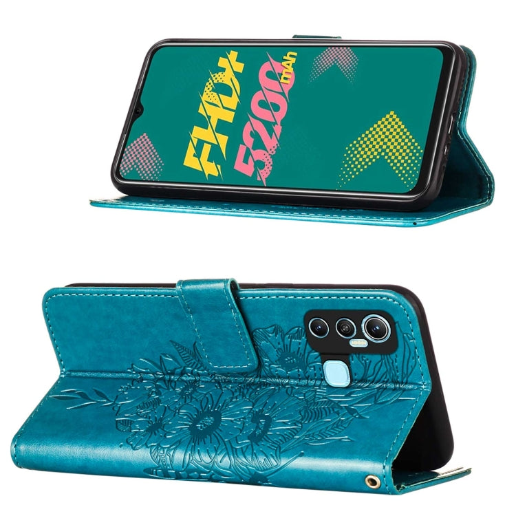 For Infinix Hot 11 Embossed Butterfly Leather Phone Case