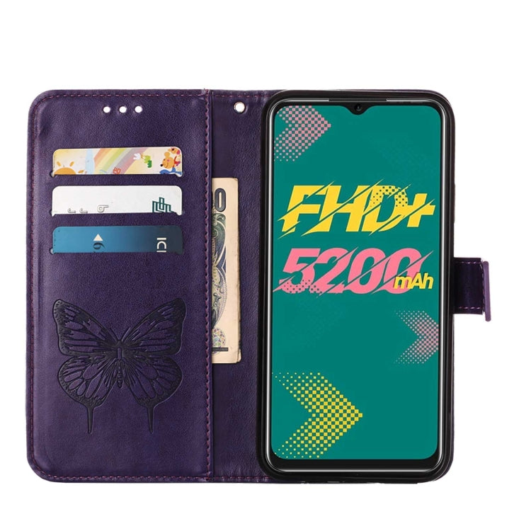For Infinix Hot 11 Embossed Butterfly Leather Phone Case