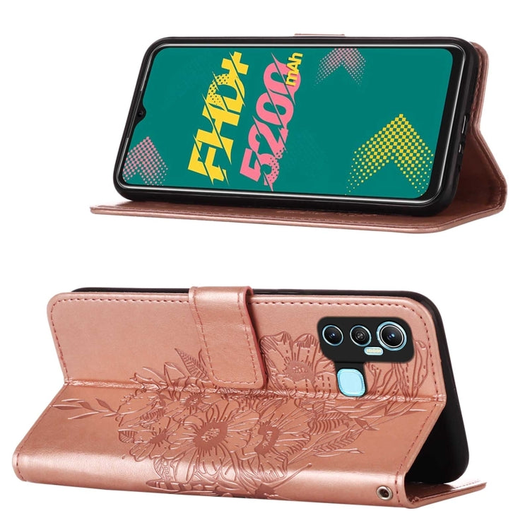 For Infinix Hot 11 Embossed Butterfly Leather Phone Case