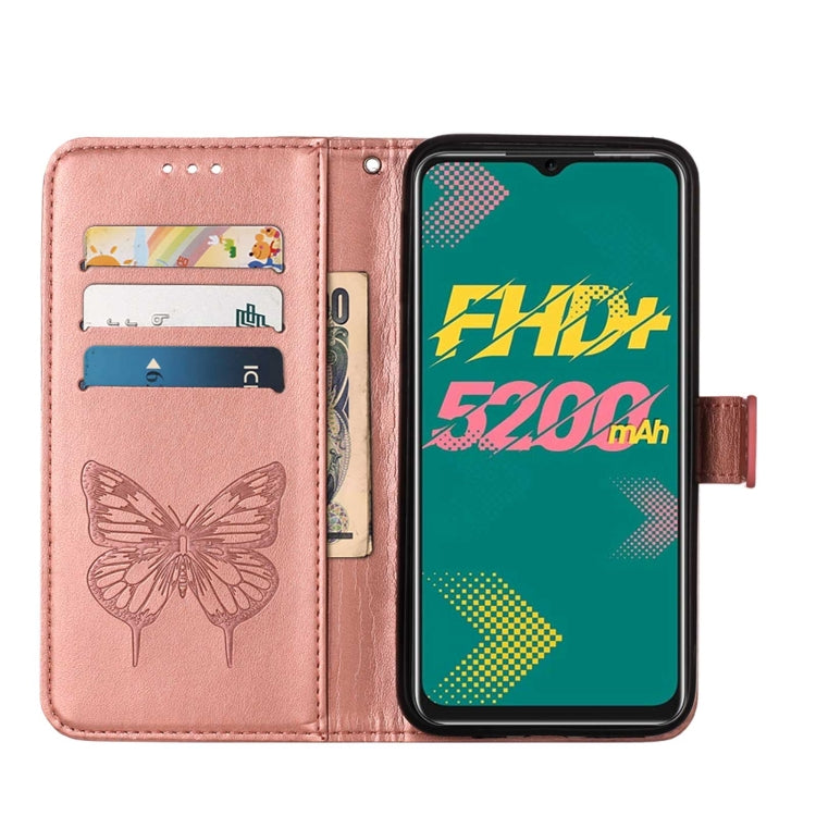 For Infinix Hot 11 Embossed Butterfly Leather Phone Case
